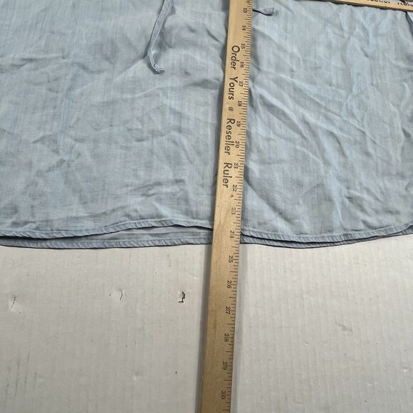 Rails Chambray Blue Puff Sleeve Blouse Smocked Neck Boho Soft Casual Top Medium - Picture 7 of 11